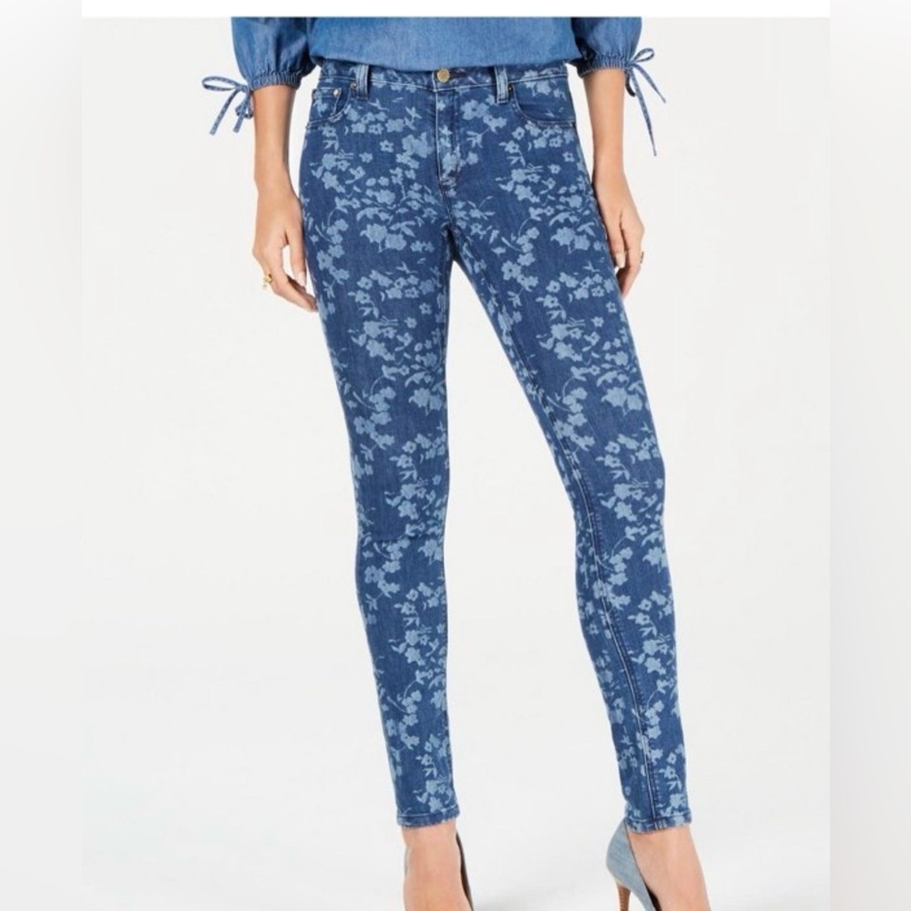 Michael Kors Blue Floral Jeggings